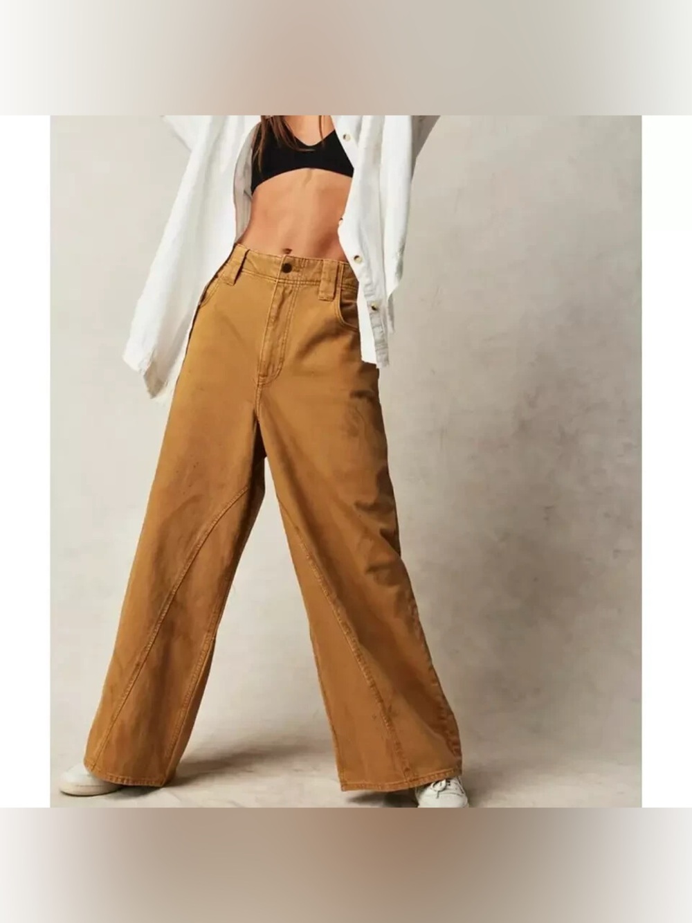 We The Free Chill Vibes Dropped Wide-Leg Jeans (Oversized, Intentional Marks)